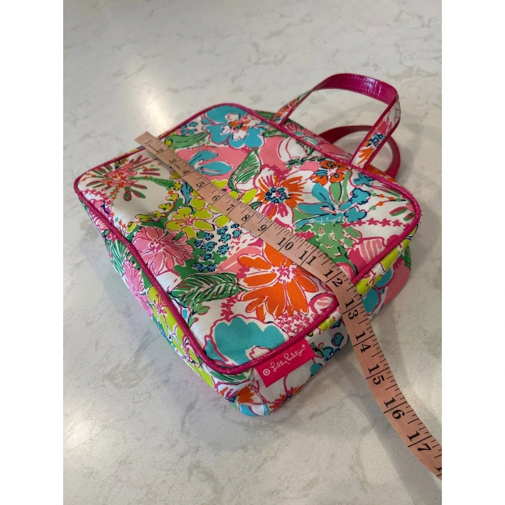 Lilly Pulitzer for Target Floral Makeup Bag Pink Trim Cosmetic Case Travel Bag
